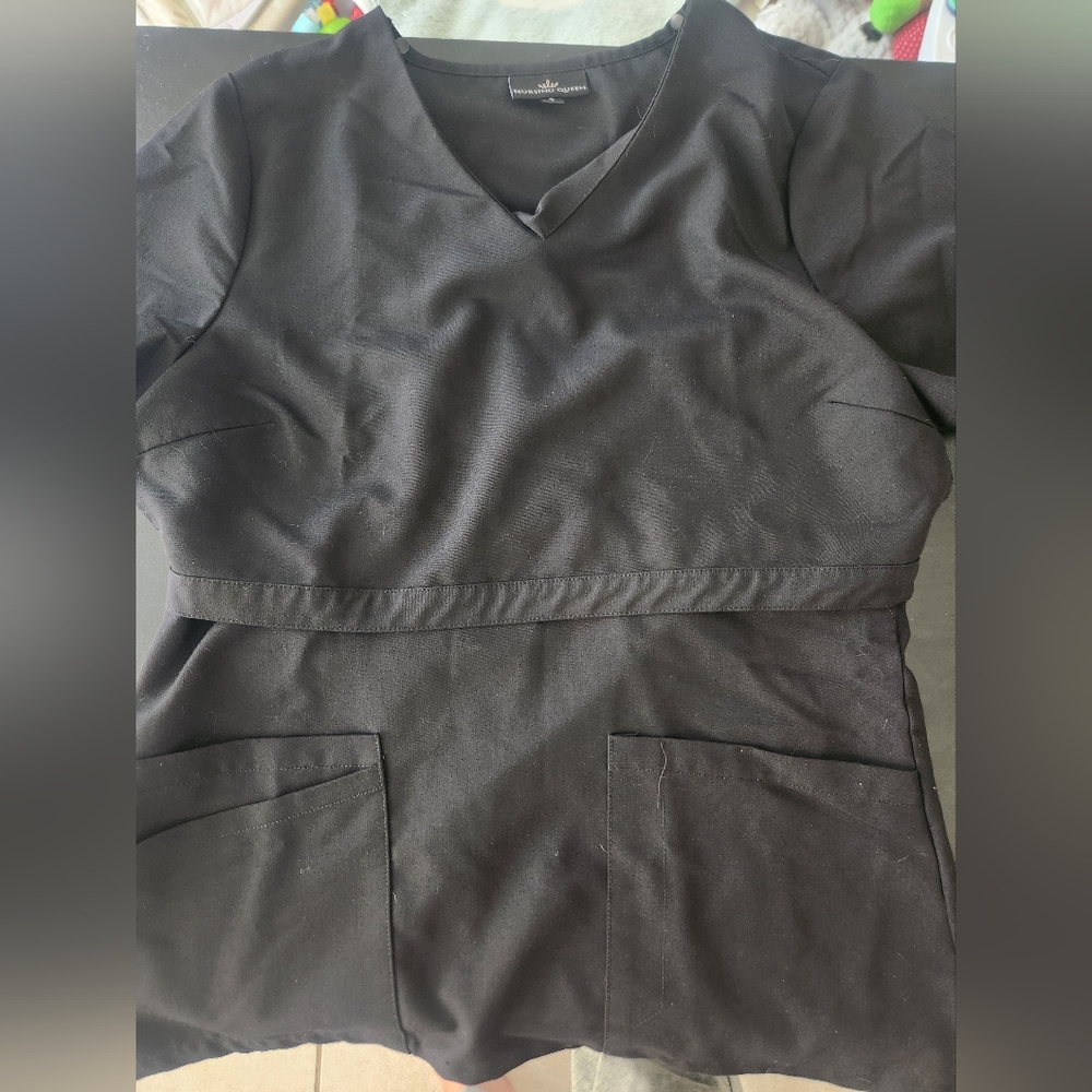 Nursing Queen Classic Black V-Neck Blouse